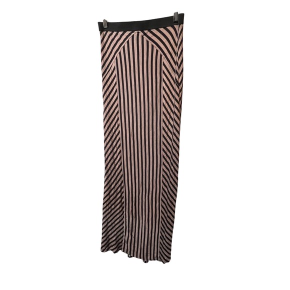 Free People Striped Maxi Skirt Size S‎ Brow Black Slit Boho Casual - Picture 2 of 9